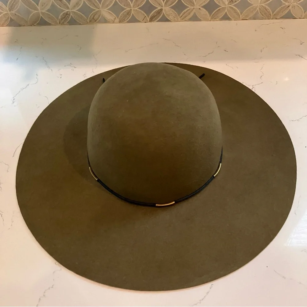 Vintage Scala Collezione Floppy Wide Brown Green Floppy Brim Hat 100% Wool OS - Picture 5 of 11